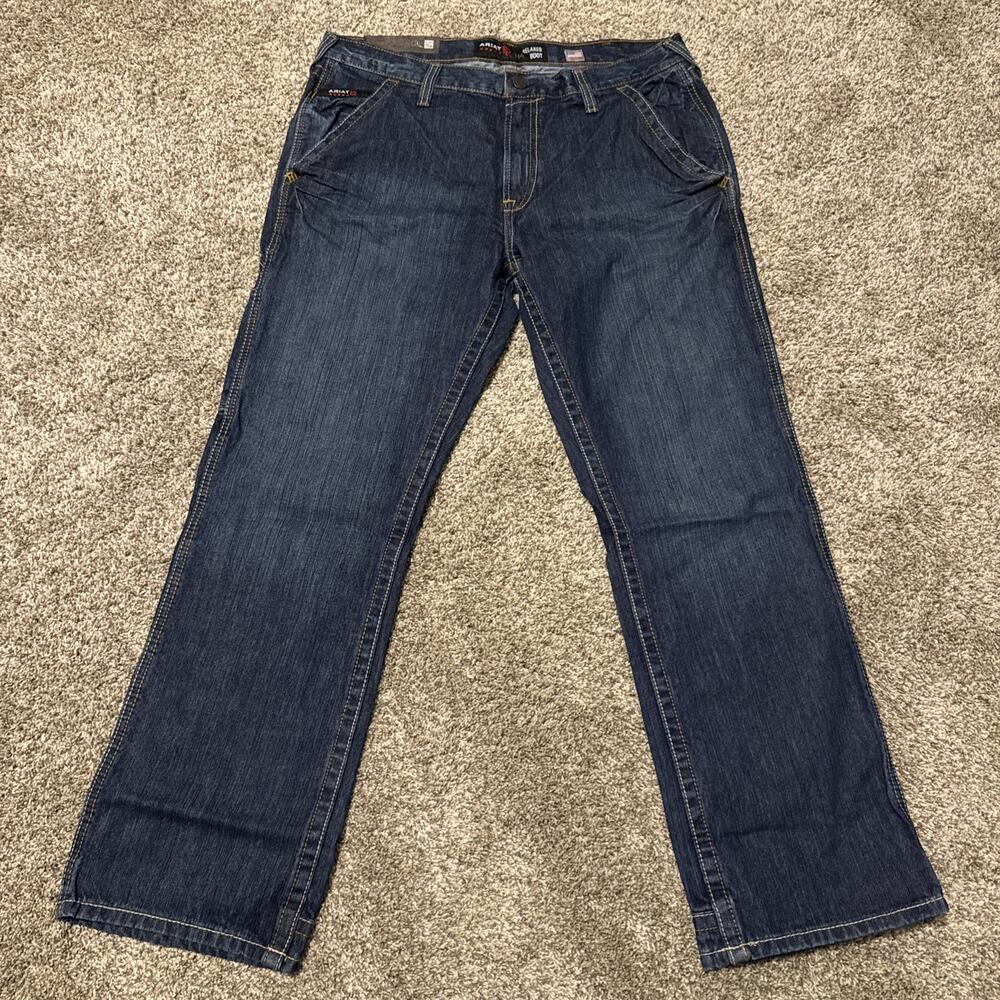 NWT Ariat Work M4 Relaxed Boot Cut FR Flame Resistant Jeans Mens 36x32 Flint